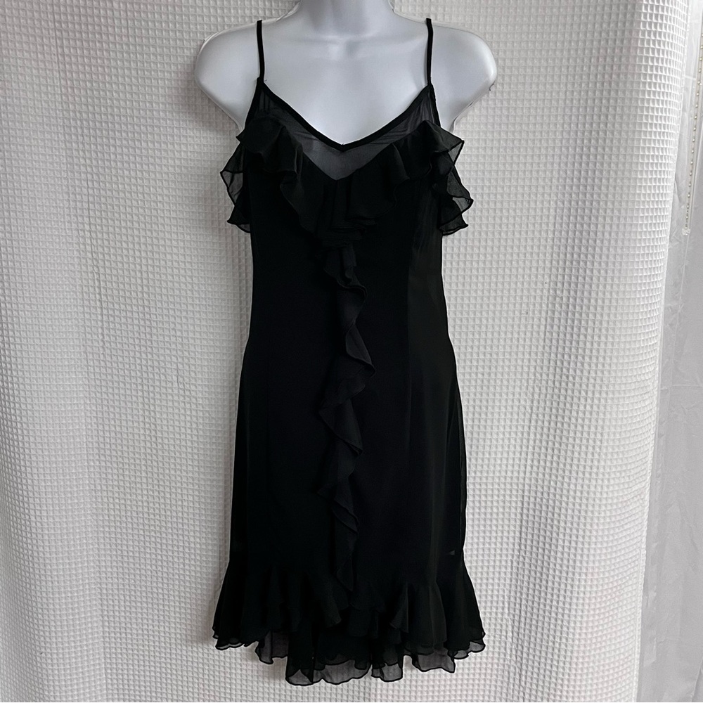 Olive scent ladies Black slip style Babydoll Midi Dress size small (NWT)